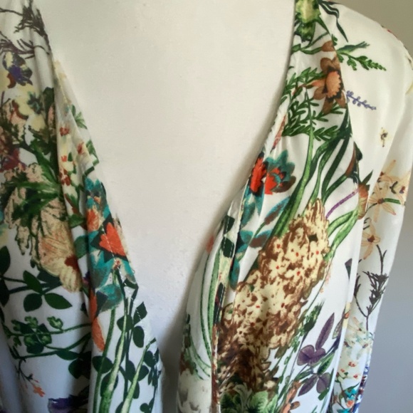 Aakaa Tropical Floral Beach Summer Vacation Coverup Kimono - Sz- S - Picture 4 of 15